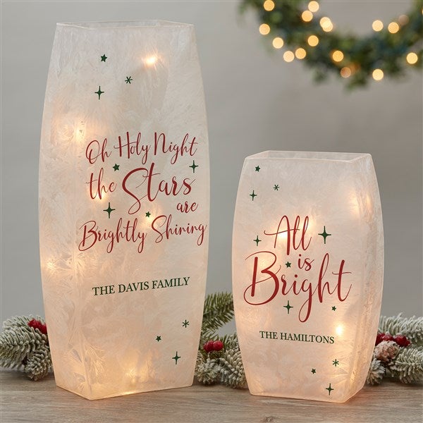 all is bright personalized christmas frosted tabletop light