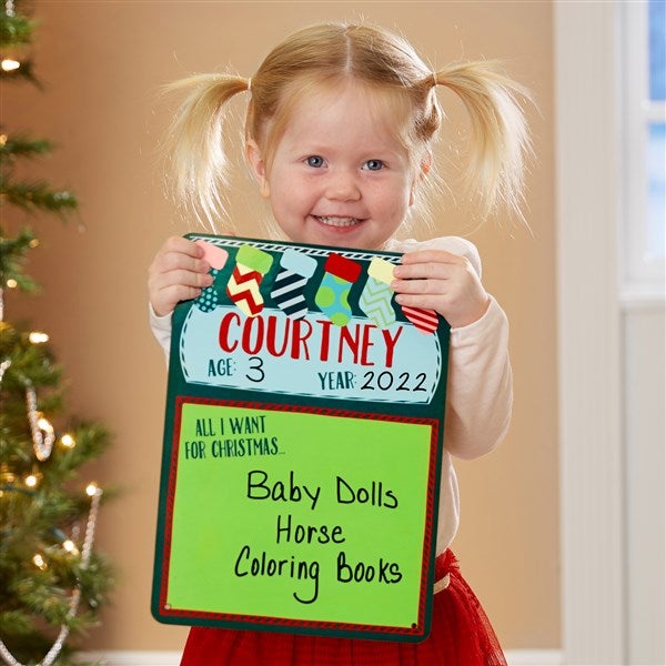 all i want for christmas...personalized dry erase sign