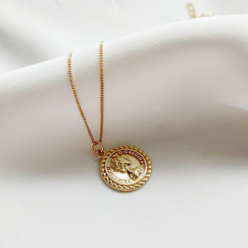 ancient round elizabeth signet solid 925 sterling silver necklace