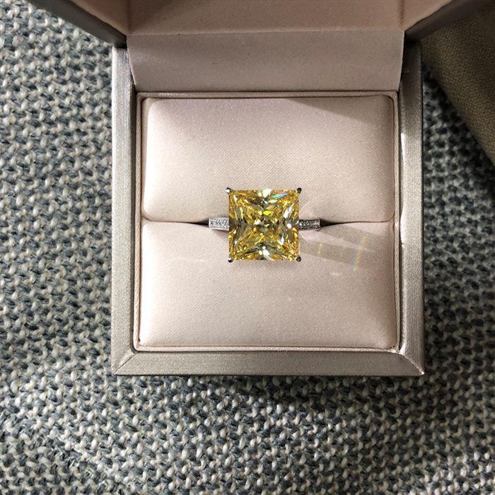 2ct engagement promise wedding square created diamond princess cut cz 925 sterling silver women ring