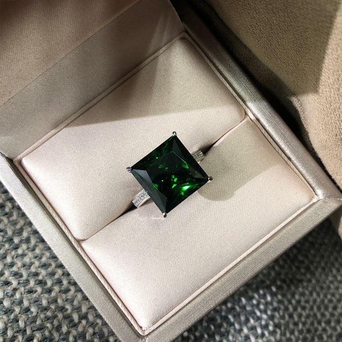 2ct engagement promise wedding square created diamond princess cut cz 925 sterling silver women ring