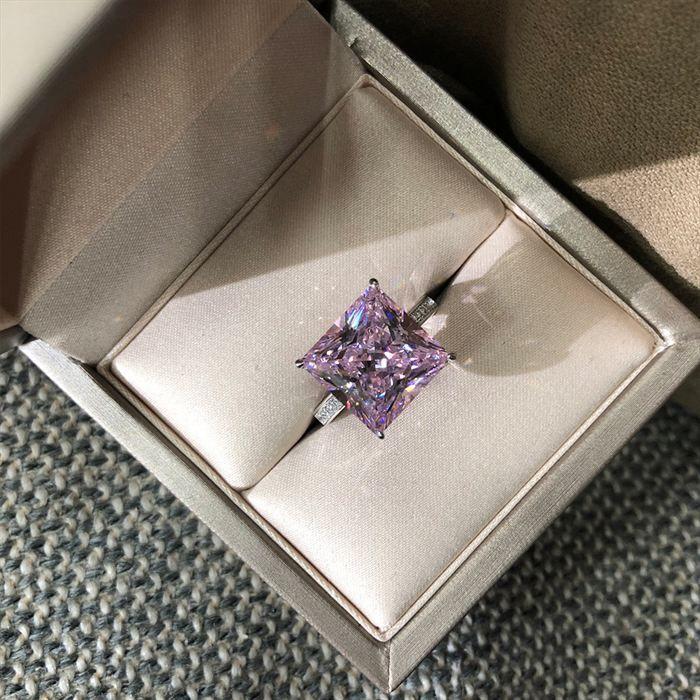 2ct engagement promise wedding square created diamond princess cut cz 925 sterling silver women ring